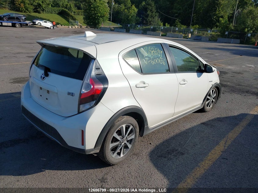Vin: jtdkdtb31j1600656, lot: 3091268, toyota prius c 20184
