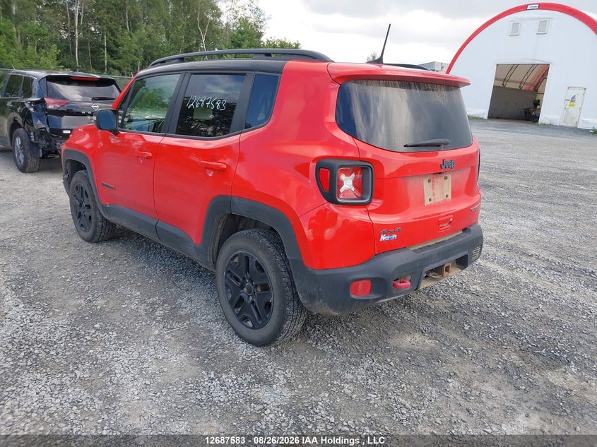 Vin: zaccjbcb3jpj14067, lot: 3092110, jeep renegade trailhawk 20183