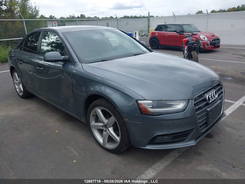 2013 Audi A4 Premium, Right Side, IAAI, VIN WAUBFCFL8DN031092