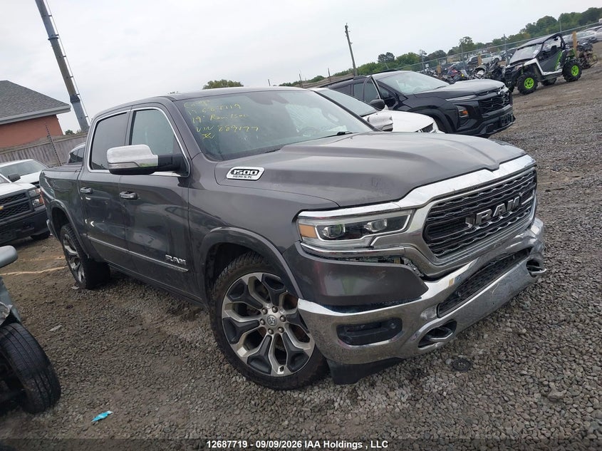 2019 Ram 1500 Limited, Удар спереду, IAAI, VIN 1C6SRFHT3KN889177