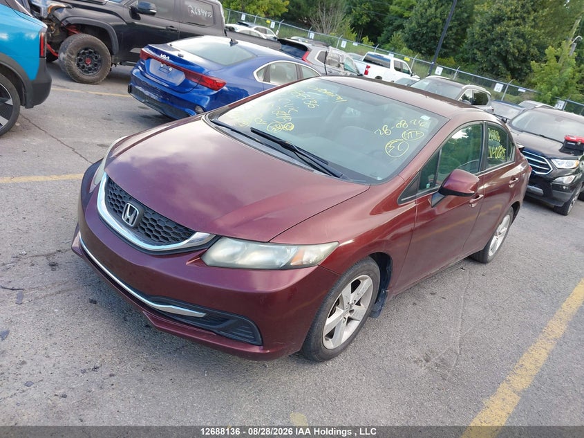 2013 Honda Civic, Удар сзади, IAAI, VIN 2HGFB2F48DH026245 — фото 2