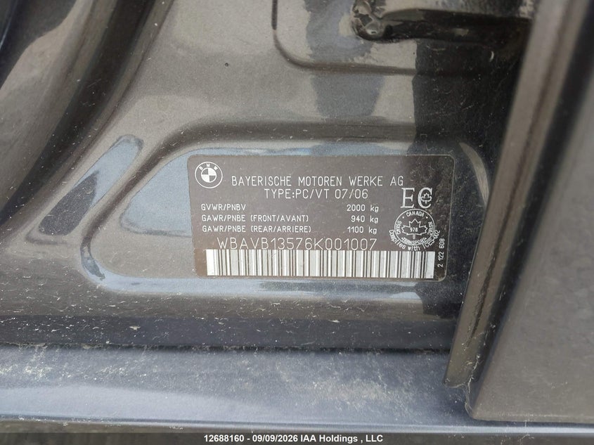 2006 BMW 3ER SEDAN 3.0L I-6 DOHC, VVT, 215HP