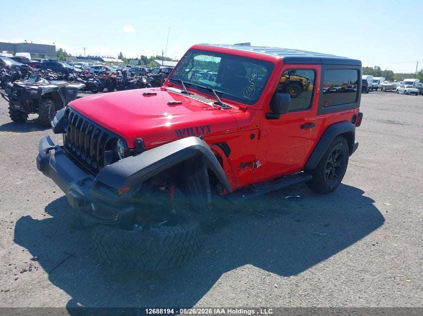 2021 Jeep Wrangler Willys, Left Front, IAAI, VIN 1C4GJXAG8MW831071 — photo 2