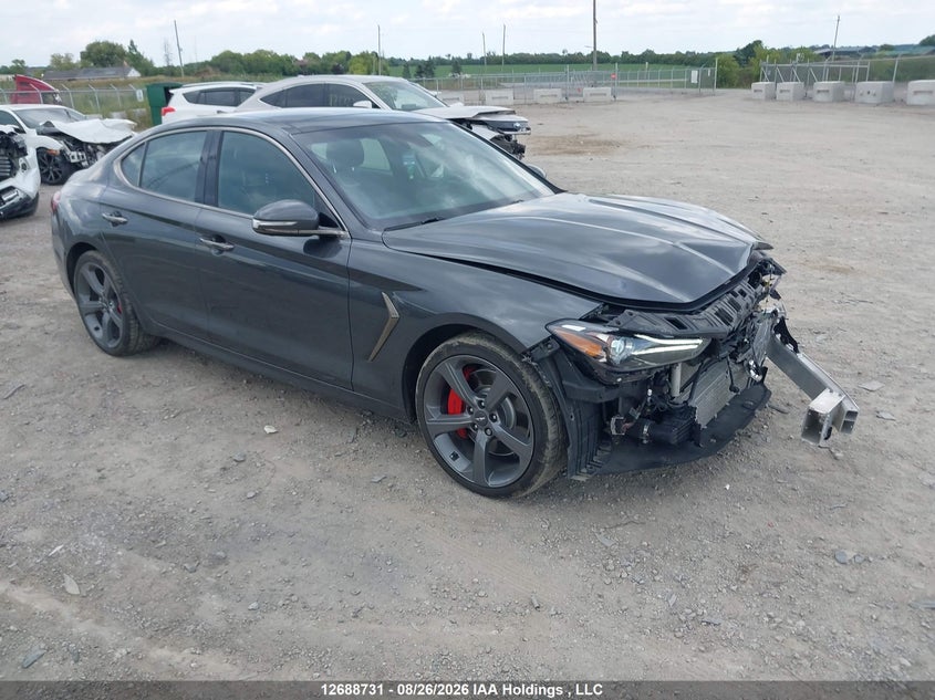 2019 Genesis G70 Elite, Front, IAAI, VIN KMTG74LE4KU018975