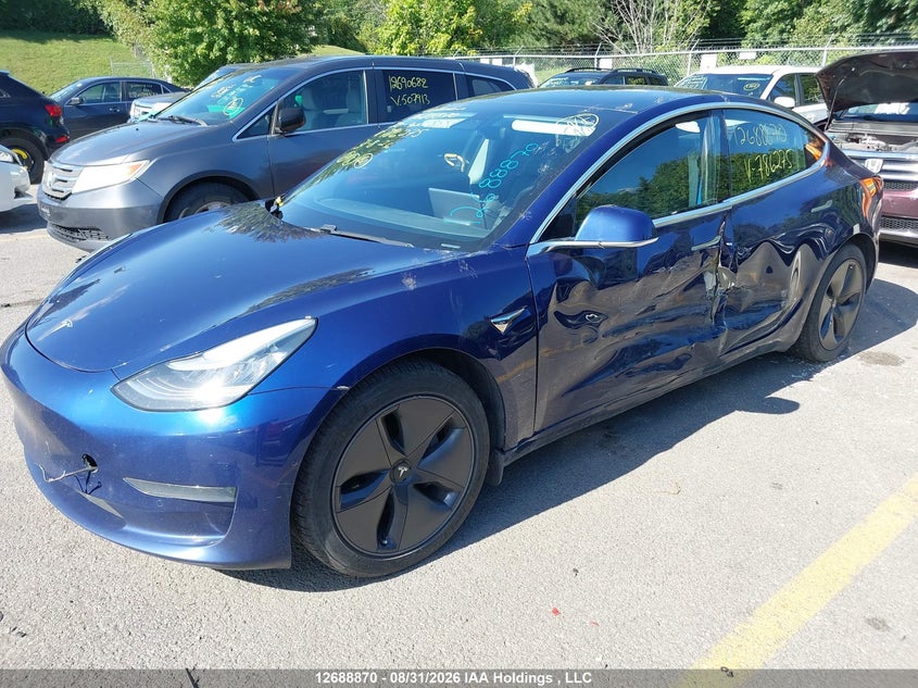 2020 Tesla Model 3, Left Side, IAAI, VIN 5YJ3E1EA5LF786275 — photo 2