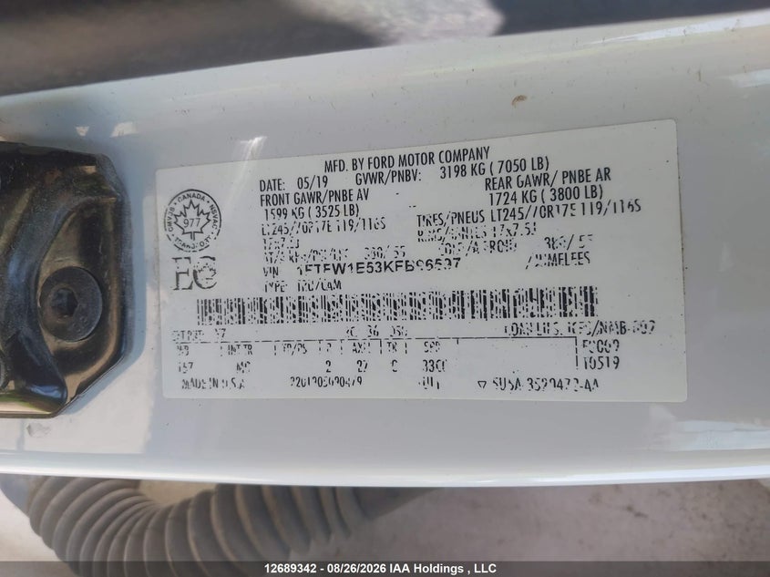 2019 FORD F-150 PICKUP 5.0L V-8 DI, DOHC, VVT, 395HP