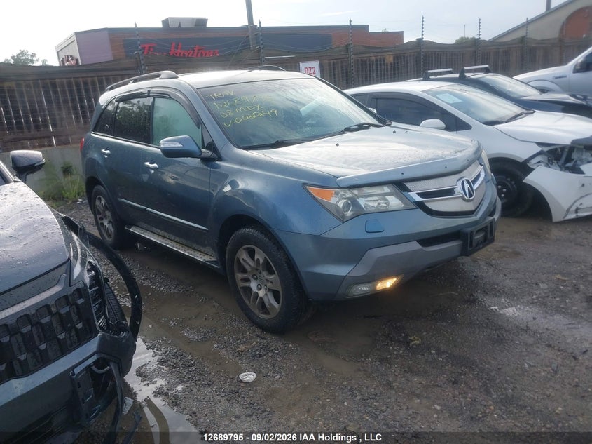 2008 Acura Mdx, Left Front, IAAI, VIN 2HNYD282X8H002249