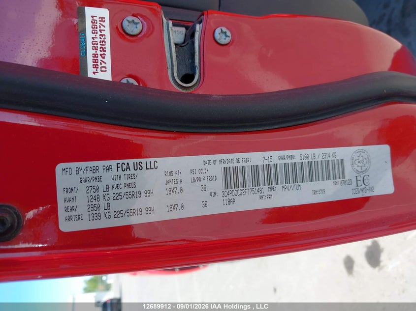 2015 DODGE JOURNEY SPORT UTILITY VEHICLE 3.6L V-6 DOHC, VVT, 283HP