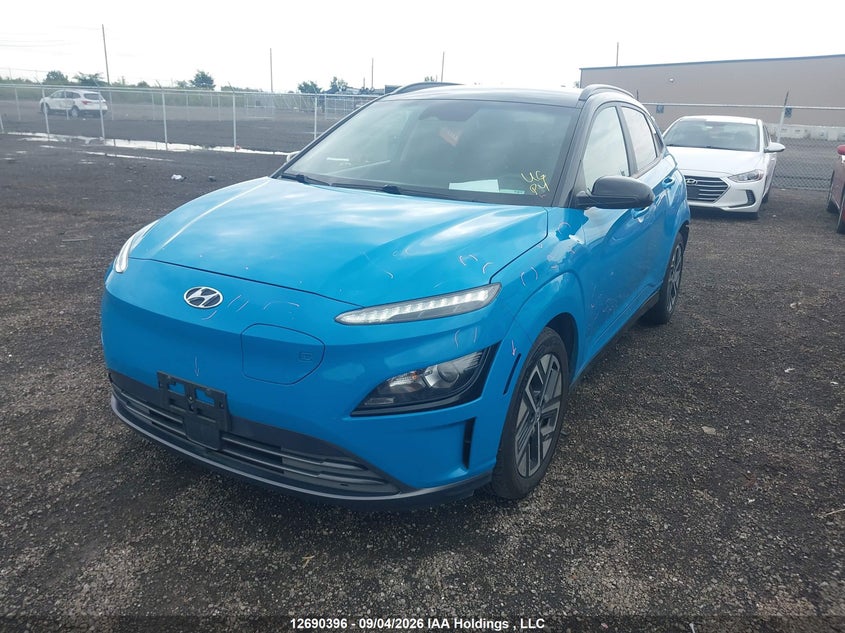2022 Hyundai Kona Electric Preferred With Two-Tone Roof, Удар сзади, IAAI, VIN KM8K23AG1NU149402 — фото 2