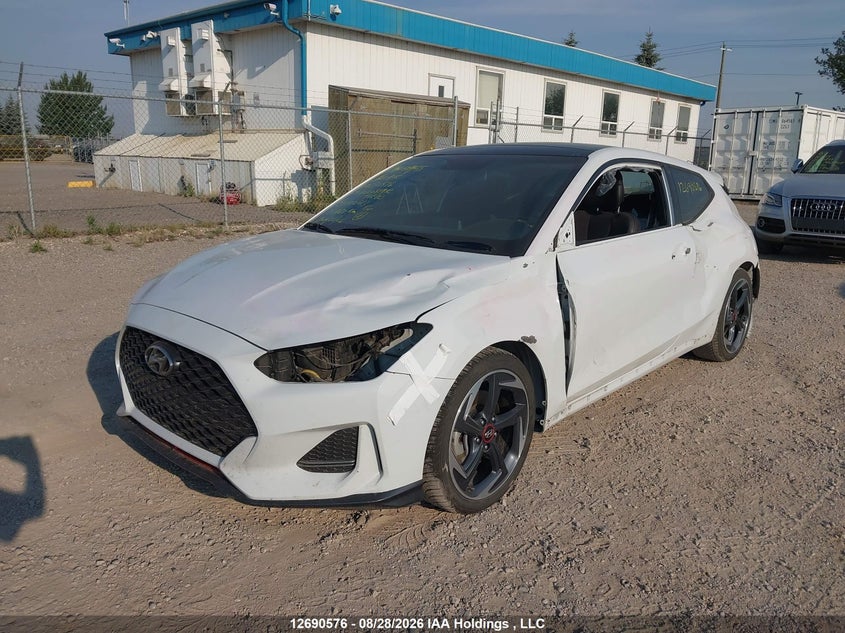 2019 Hyundai Veloster Turbo, Удар спереди, IAAI, VIN KMHTH6AB8KU002613 — фото 2