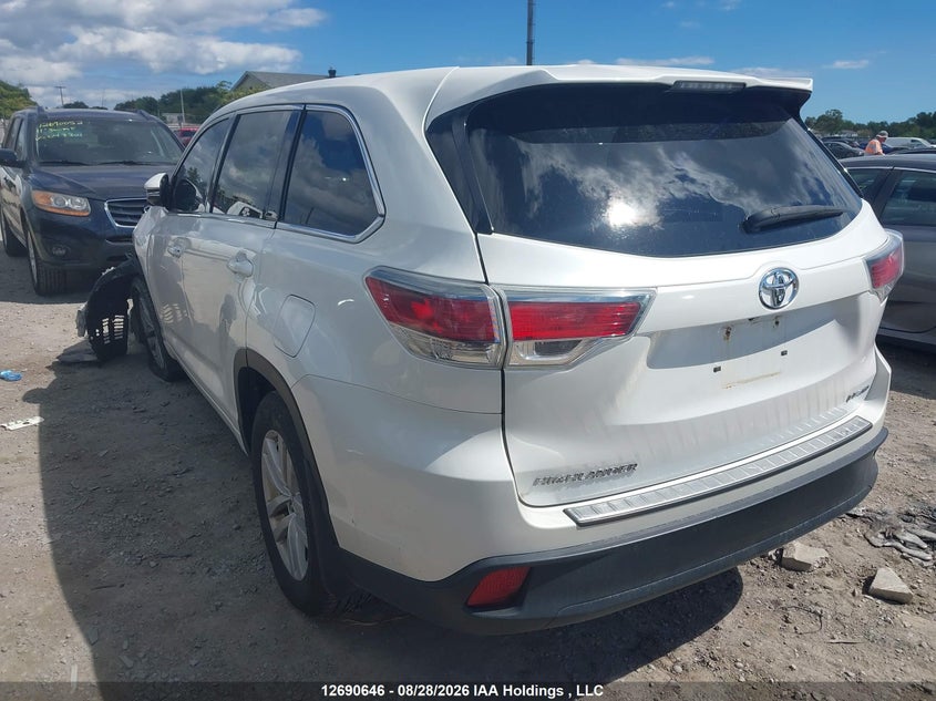 Vin: 5tdbkrfh1gs294262, lot: 3095458, toyota highlander le 20163