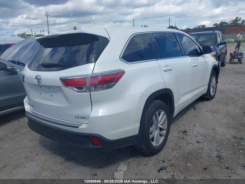 Vin: 5tdbkrfh1gs294262, lot: 3095458, toyota highlander le 20164