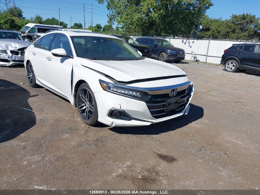 2022 Honda Accord Touring, Front, IAAI, VIN 1HGCV1F94NA800636