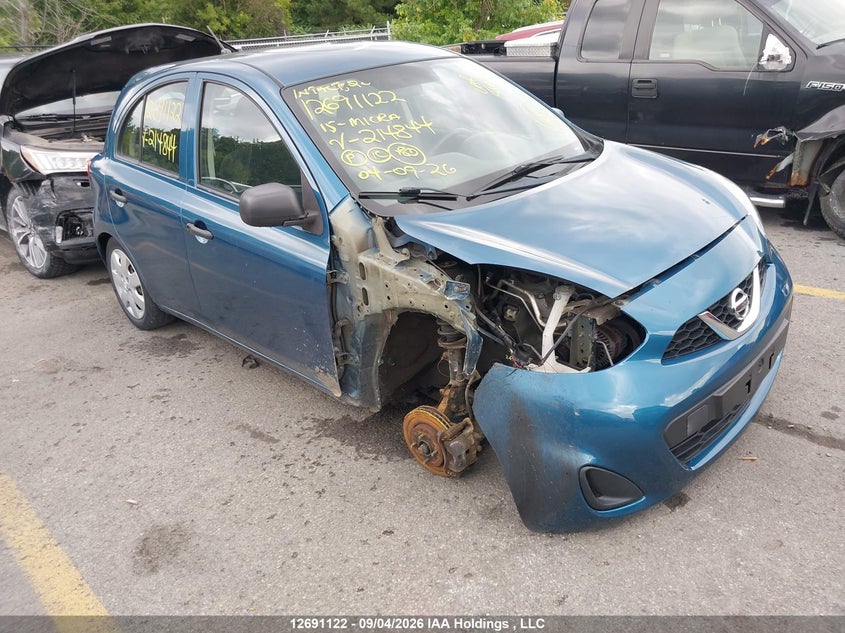 2015 Nissan Micra, Удар спереди, IAAI, VIN 3N1CK3CP2FL214844