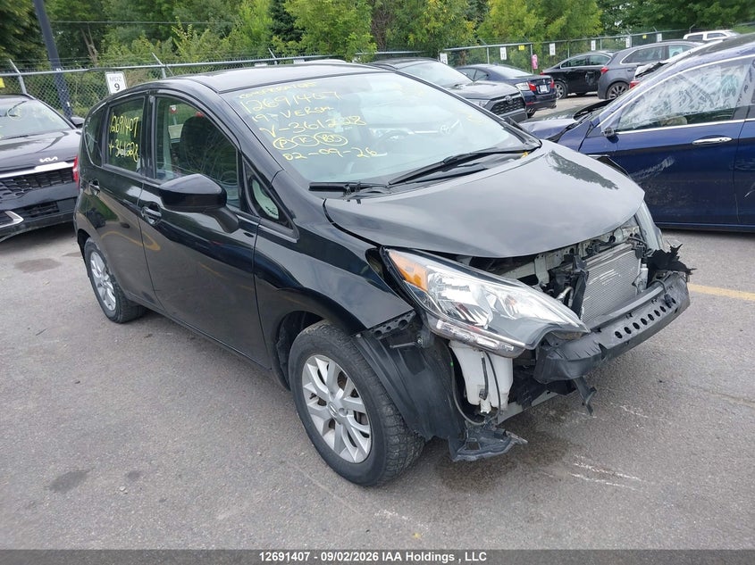 2019 Nissan Versa Note S/Sv, Front, IAAI, VIN 3N1CE2CP8KL361228