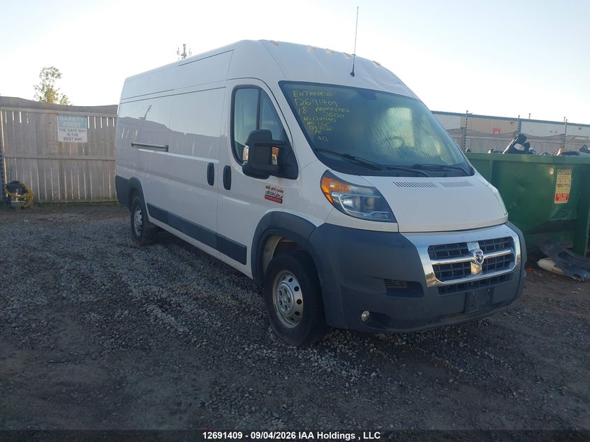 2018 Ram Promaster 3500 3500 High, Удар сзади, IAAI, VIN 3C6URVJG1JE124990