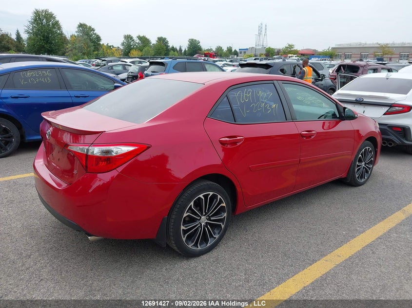Vin: 2t1burhe0fc229391, lot: 3096287, toyota corolla s 20154
