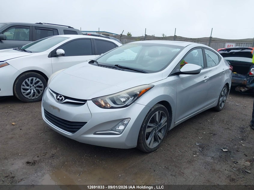 2015 Hyundai Elantra Se/Sport/Limited, Удар сзади, IAAI, VIN KMHDH4AH0FU384686 — фото 2