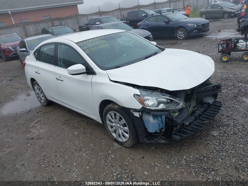2016 Nissan Sentra 1.8 S/1.8 Sl/1.8 Sr/1.8 Sv, Удар спереду, IAAI, VIN 3N1AB7AP8GL644543