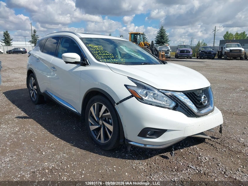 2015 Nissan Murano S/Sl/Sv/Platinum, Удар спереди, IAAI, VIN 5N1AZ2MHXFN210358