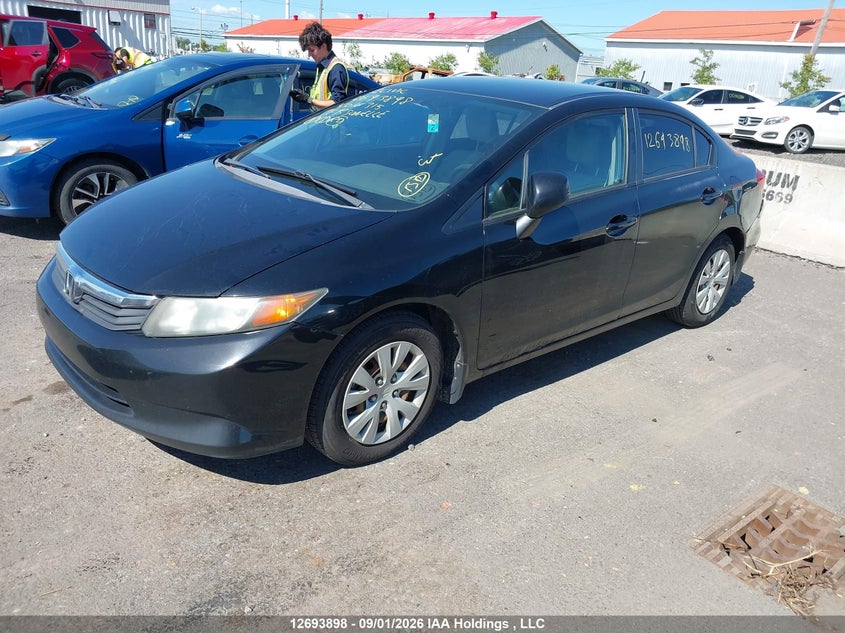 2012 Honda Civic, Rear, IAAI, VIN 2HGFB2F4XCH016315 — photo 2
