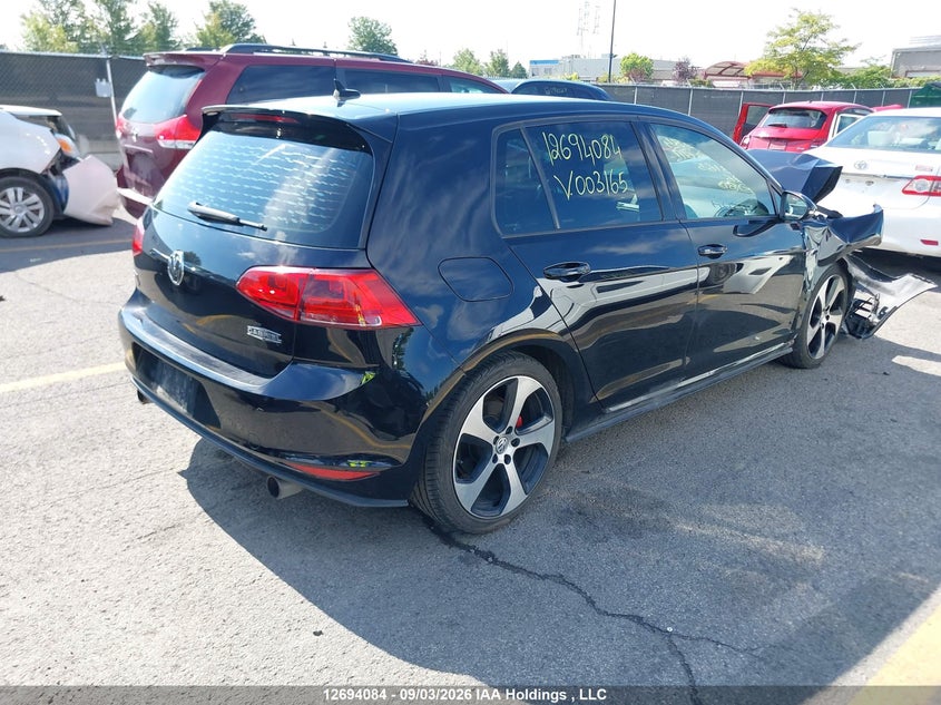Vin: 3vw4t7au2gm003165, lot: 3099054, volkswagen golf gti 5-door autobahn 20164