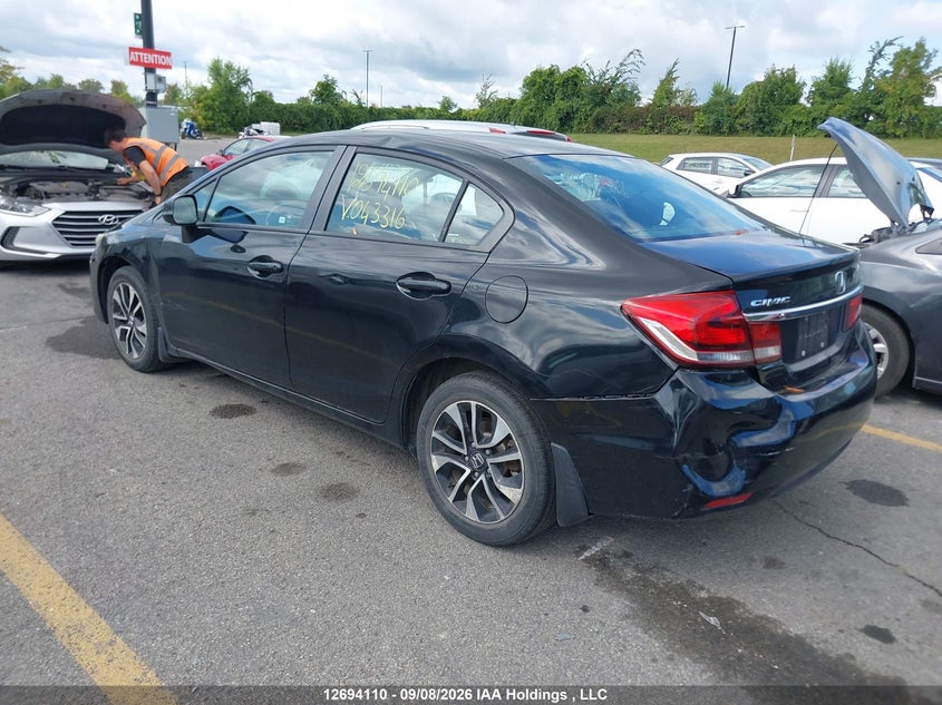 Vin: 2hgfb2f51dh043316, lot: 3099080, honda civic ex 20133