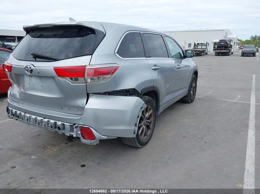 Vin: 5tdbkrfh4gs266696, lot: 3099676, toyota highlander le 20164