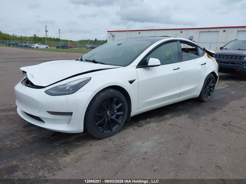 2021 Tesla Model 3, Повністю згоріле, IAAI, VIN 5YJ3E1EAXMF985985 — фото 2