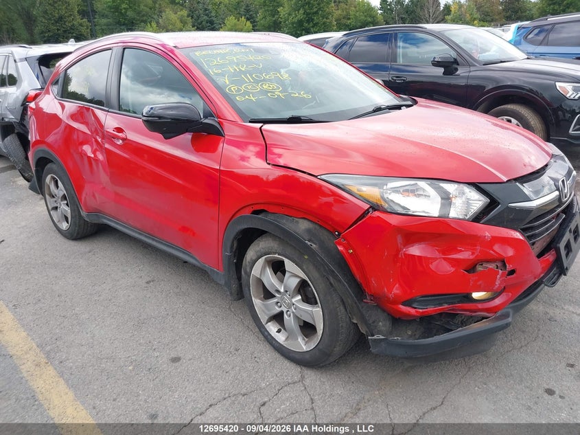 2016 Honda Hr-V Ex-L, Front, IAAI, VIN 3CZRU6H7XGM110698