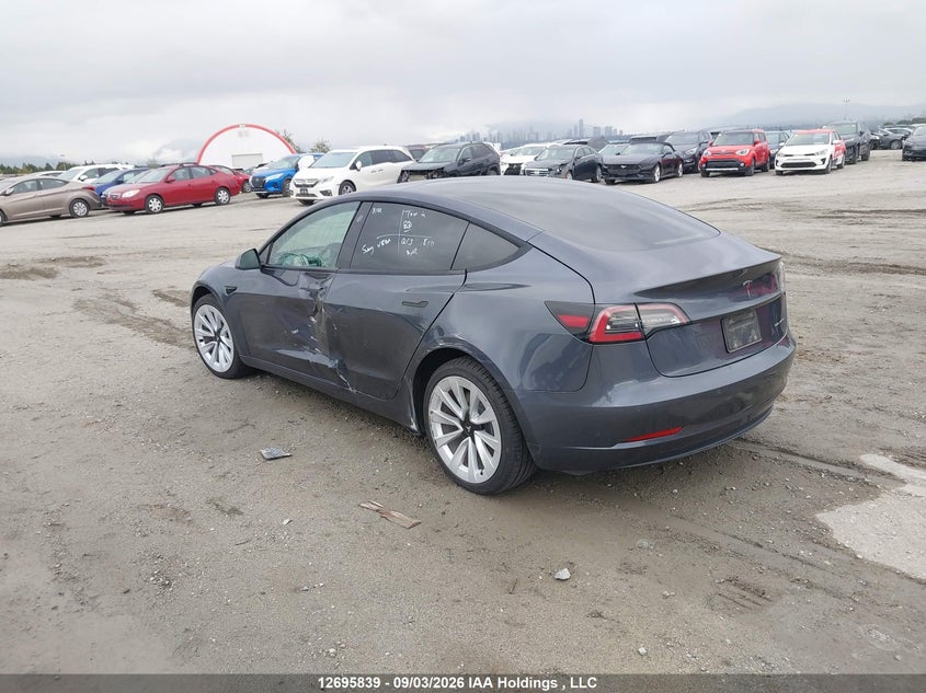 Vin: 5yj3e1eb2nf296243, lot: 3100930, tesla model 3 20223