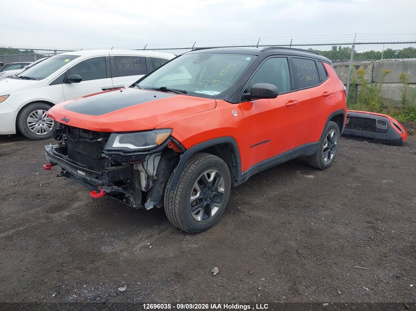 2018 Jeep Compass, Удар спереди, IAAI, VIN 3C4NJDDB8JT260284 — фото 2