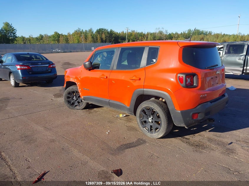 Vin: zaccjbatxgpd29744, lot: 3102518, jeep renegade sport 20163