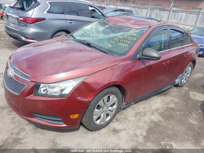 2012 Chevrolet Cruze Ls, Front, IAAI, VIN 1G1PA5SH7C7265286 — photo 2