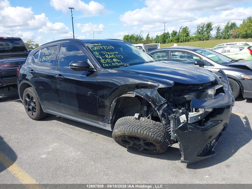 2018 Alfa Romeo Stelvio, Удар спереди, IAAI, VIN ZASFAKPN7J7B65113