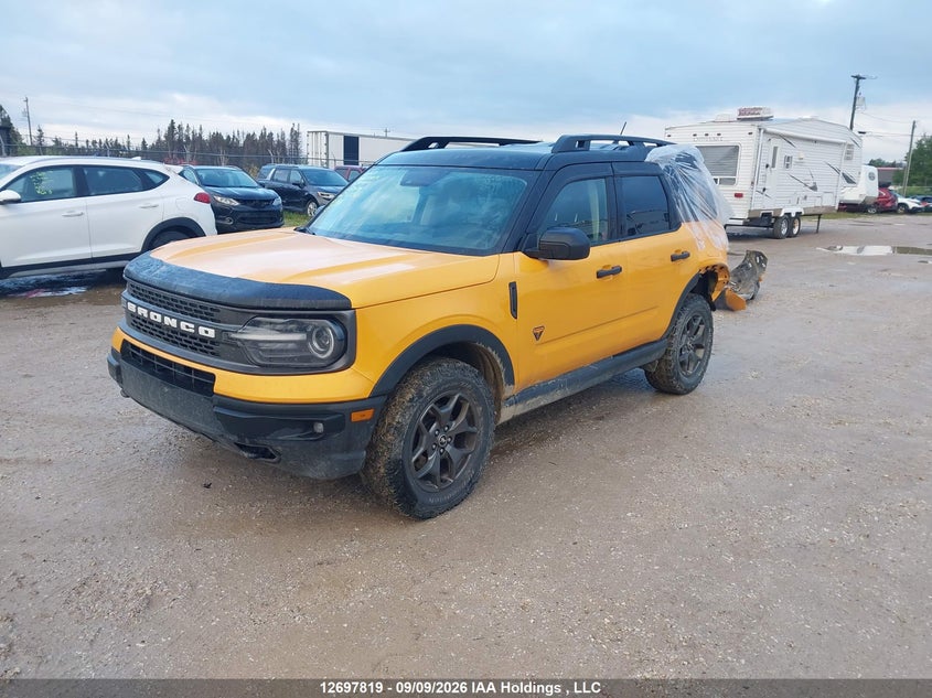 2021 Ford Bronco Sport Badlands, Удар сзади, IAAI, VIN 3FMCR9D96MRA73178 — фото 2