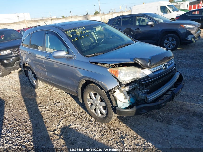 2008 Honda Cr-V Ex-L, Удар спереду, IAAI, VIN 5J6RE48718L813319