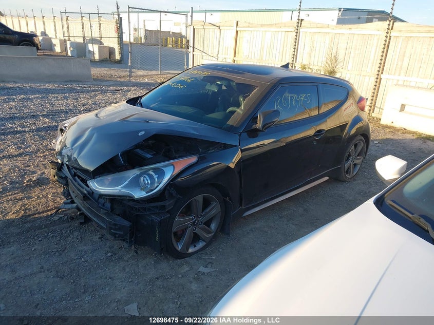 2013 Hyundai Veloster Turbo, Удар спереди, IAAI, VIN KMHTC6AE5DU137706 — фото 2