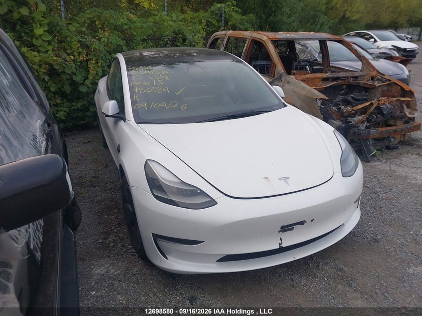 2023 Tesla Model 3, Undercarriage, IAAI, VIN 5YJ3E1EA5PF480389