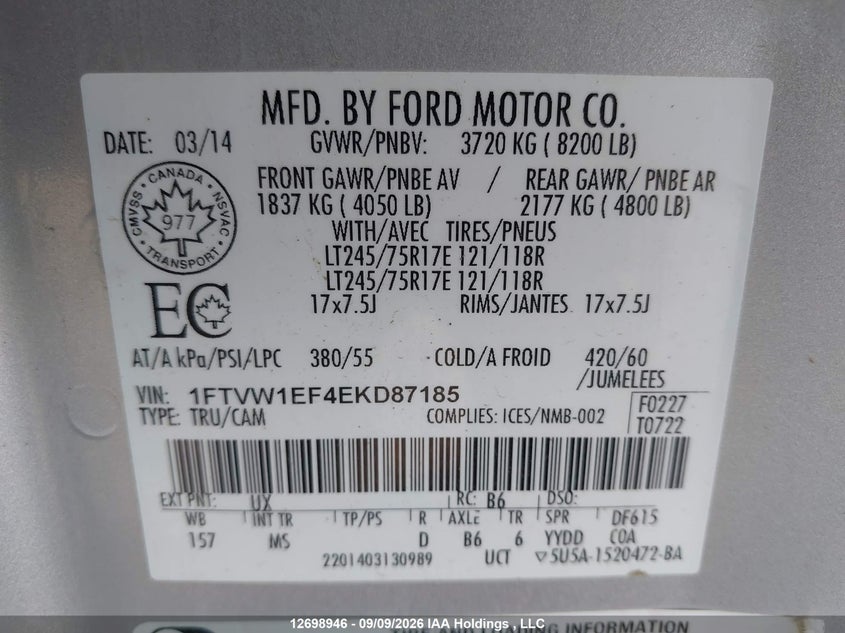 2014 FORD F-150 PICKUP 5.0L V-8 DOHC, VVT, REGULAR , 360HP