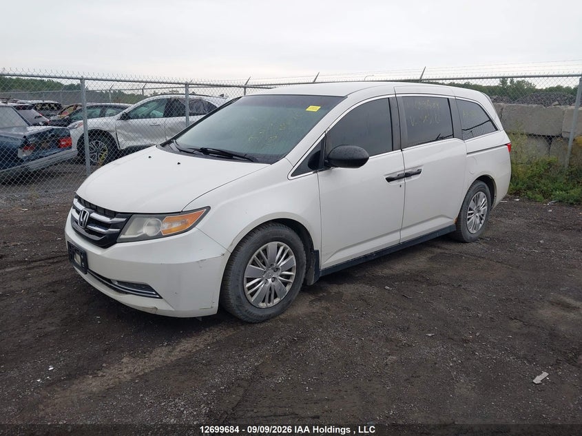2015 Honda Odyssey, Удар спереду, IAAI, VIN 5FNRL5H21FB508120 — фото 2