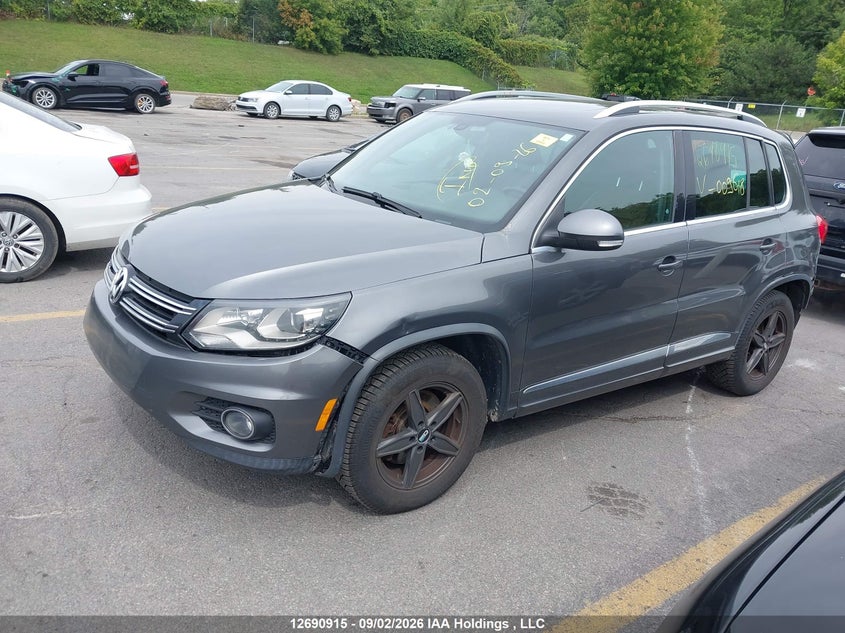 2013 Volkswagen Tiguan 2.0 Tsi Comfortline/2.0 Tsi Highline/2.0 Tsi Trendline, Удар сзади, IAAI, VIN WVGJV7AX8DW009618 — фото 2