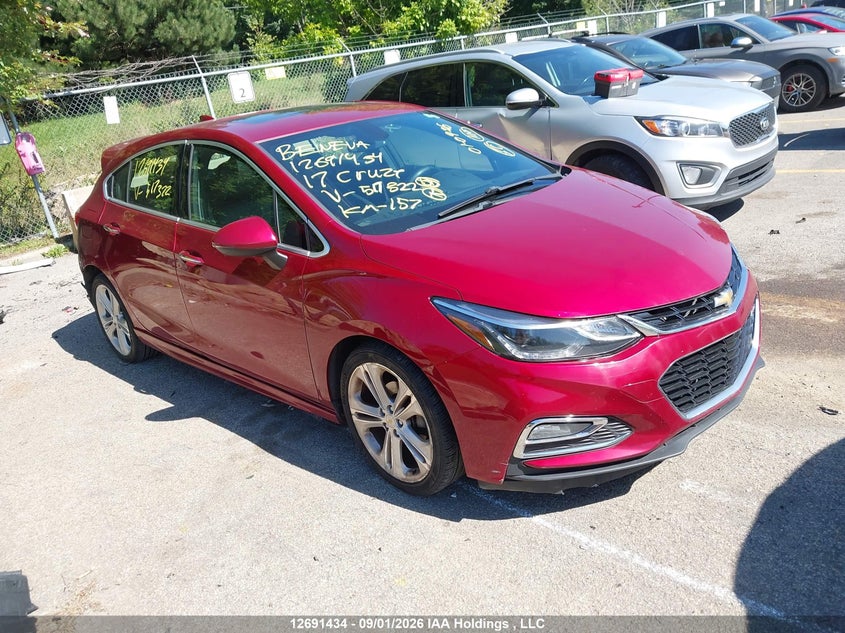 2017 Chevrolet Cruze Premier Auto, Rear, IAAI, VIN 3G1BF6SM9HS517322