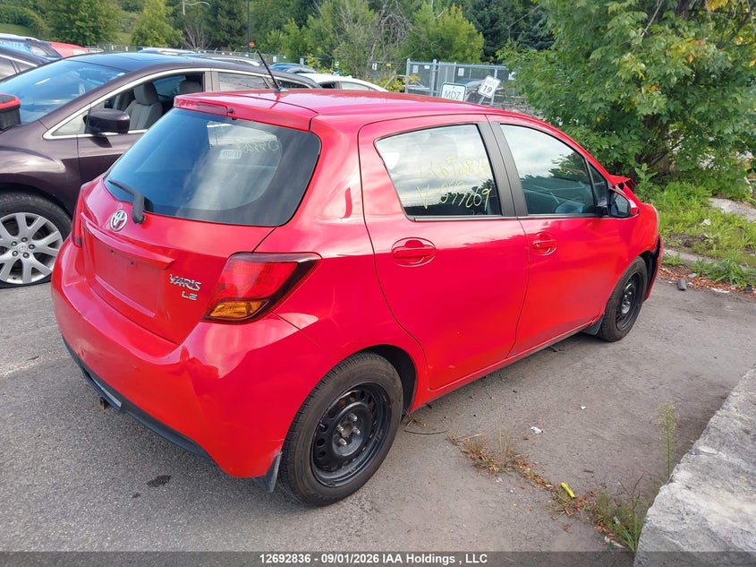 Vin: vnkktud31fa033269, lot: 3106264, toyota yaris le 20154