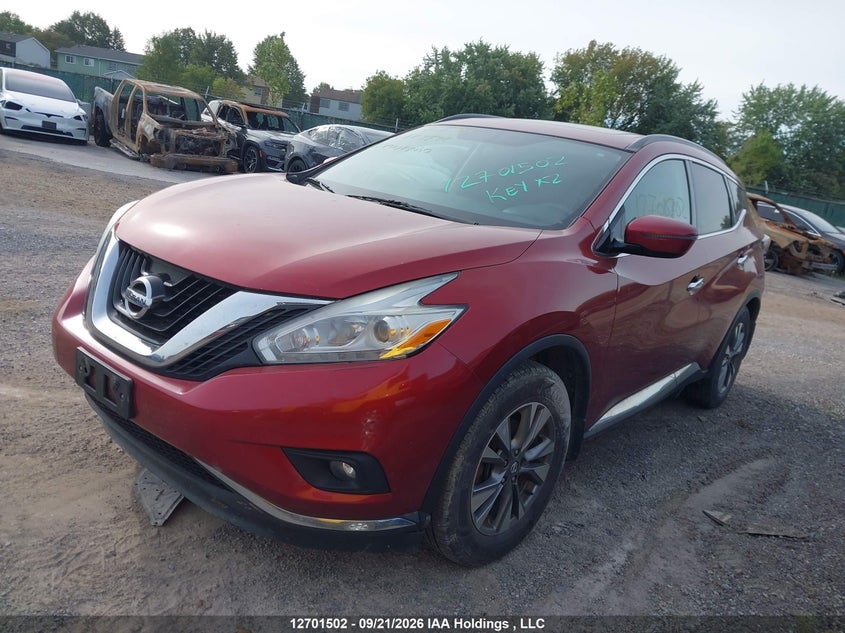 2016 Nissan Murano S/Sl/Sv/Platinum, Front, IAAI, VIN 5N1AZ2MH3GN123998 — photo 2