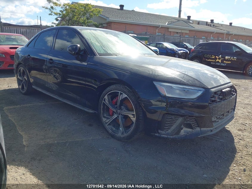 2022 Audi S4 Prestige, Затопление, IAAI, VIN WAUC4AF49NA035748