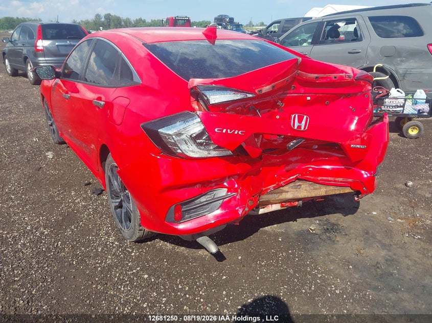 Vin: 2hgfc1f95jh104009, lot: 3107453, honda civic touring 20183