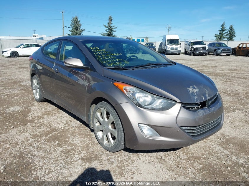2012 Hyundai Elantra Gls/Limited, Front, IAAI, VIN 5NPDH4AE5CH106852