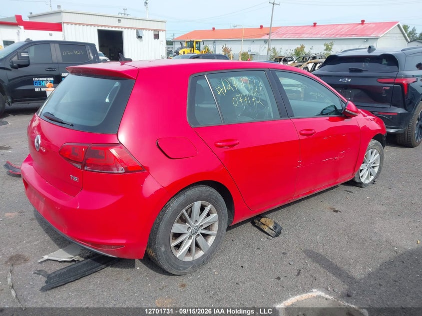 Vin: 3vw117au7fm077172, lot: 3113303, volkswagen golf 1.8 tsi comfortline/1.8 tsi highline/1.8 tsi trendline 20154