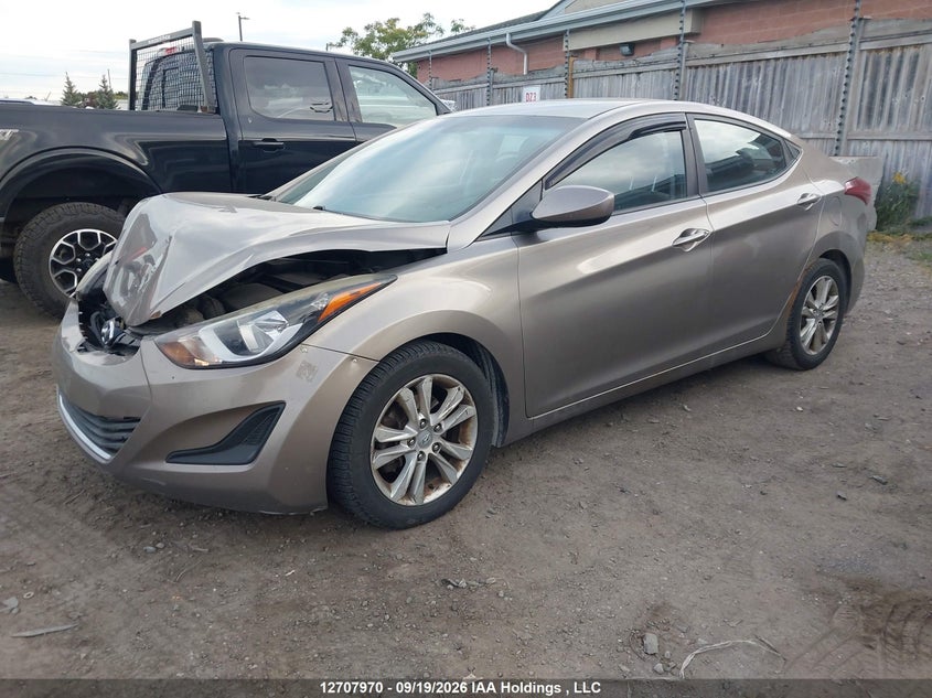 2014 Hyundai Elantra, Удар спереди, IAAI, VIN 5NPDH4AE0EH534069 — фото 2